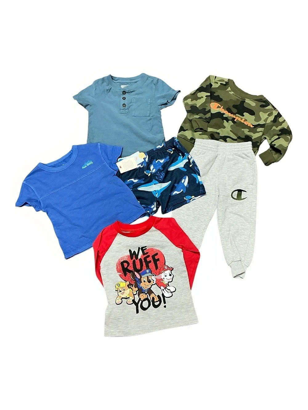 Bundle of Kids 6-Piece Casual Outfit Set in Blue & Green NWT